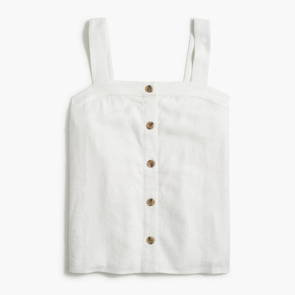 J. Crew Button-front linen-blend tank